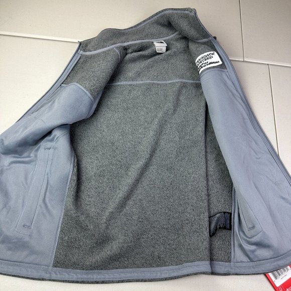 The North Face Sweater Fleece Vest Men's Medium S Gray Full-Zip w/Logos New NWT - Picture 6 of 11